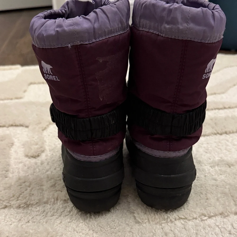Sorel Kids' Plum and Black Snow Boots - Picture 3 of 7